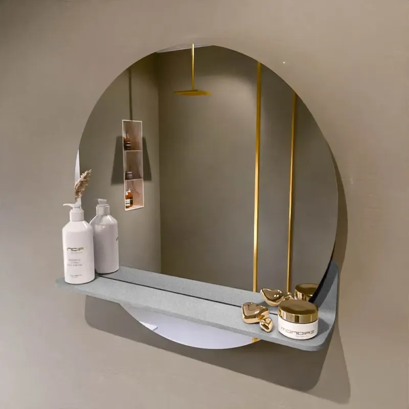 Veilige Betaling Mondiaz Spot spiegel rond Ø60cm met planchet plata
