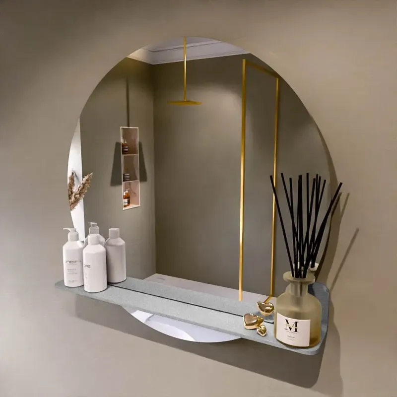 Veilige Betaling Mondiaz Spot spiegel rond Ø80cm met planchet plata