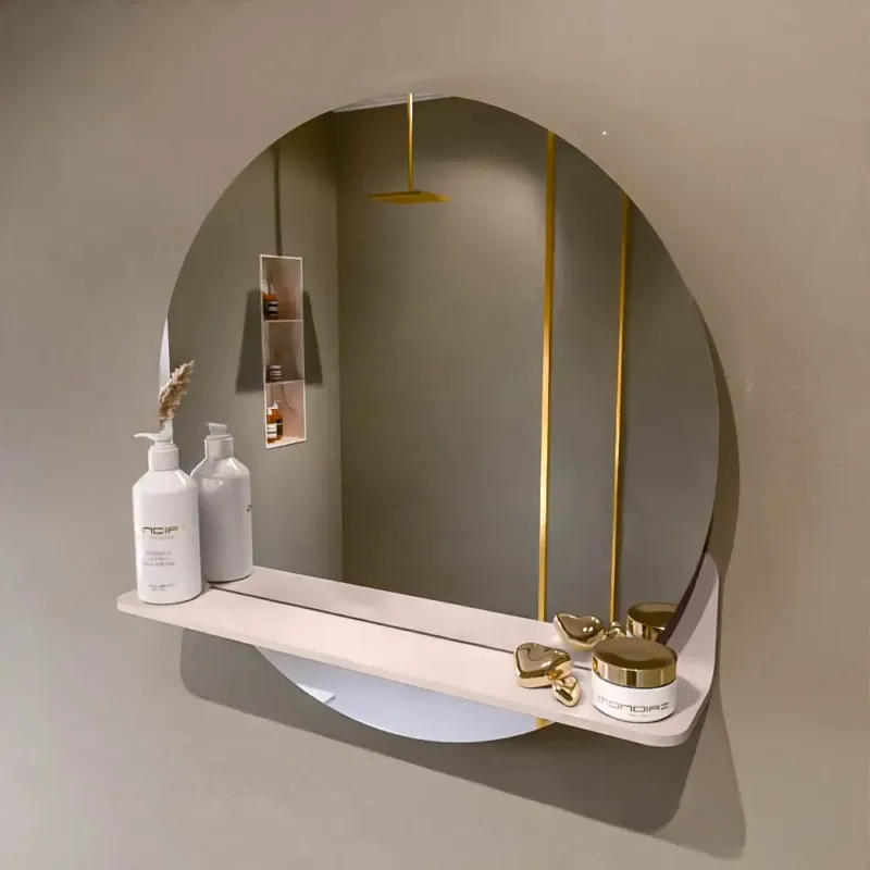 Weekendaanbieding Mondiaz Spot spiegel rond Ø60cm met planchet rosee
