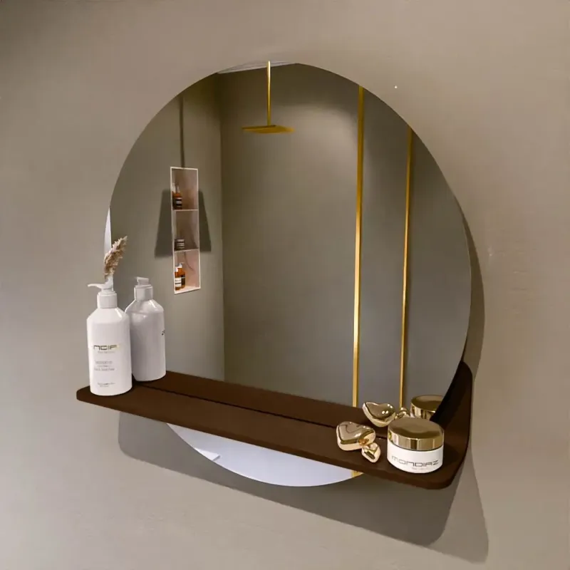 Speciale Aanbieding Mondiaz Spot spiegel rond Ø60cm met planchet rust
