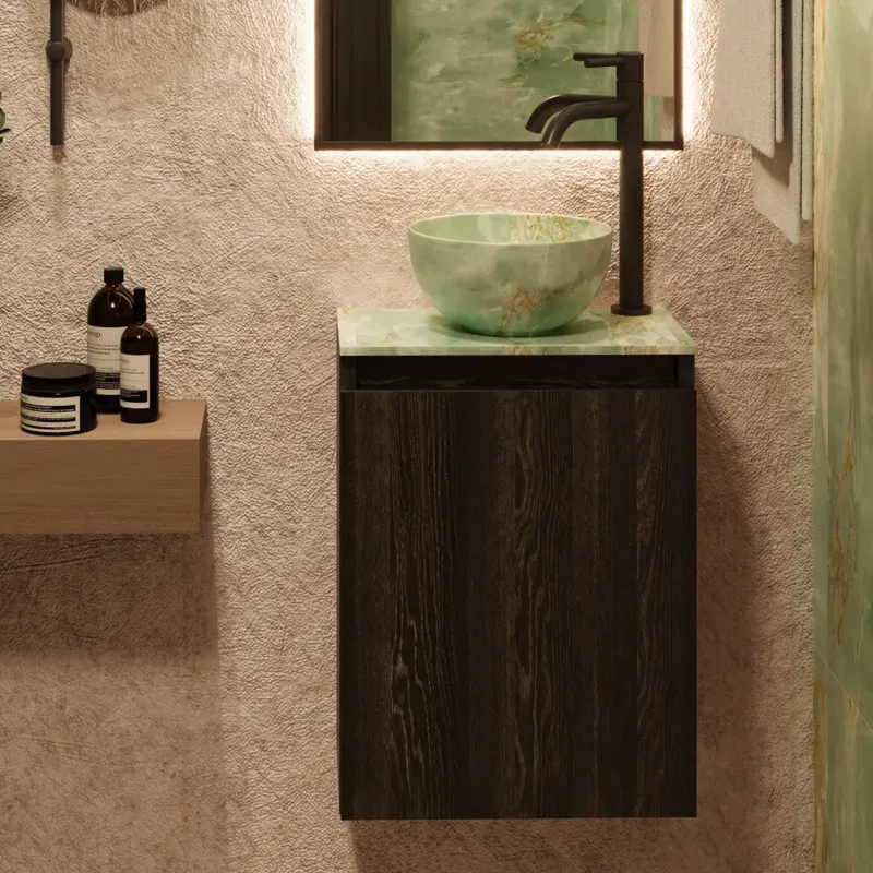 Fontana Green Onyx Micro Marble toiletmeubel 40cm kasteel bruin Alleen Vandaag