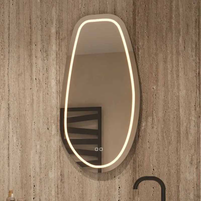 Hipp Design Phantom spiegel organisch 45x90cm met LED verlichting en spiegelverwarming Exclusieve Aanbieding