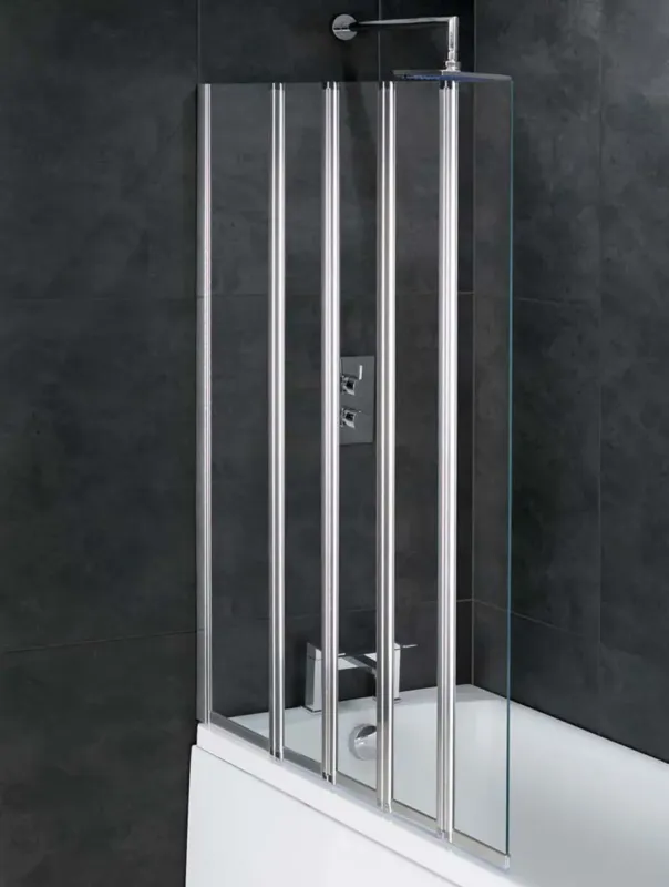 Eastbrook Volente badwand met vouwpanelen en vast deel links 125x140cm chroom Uitverkoop