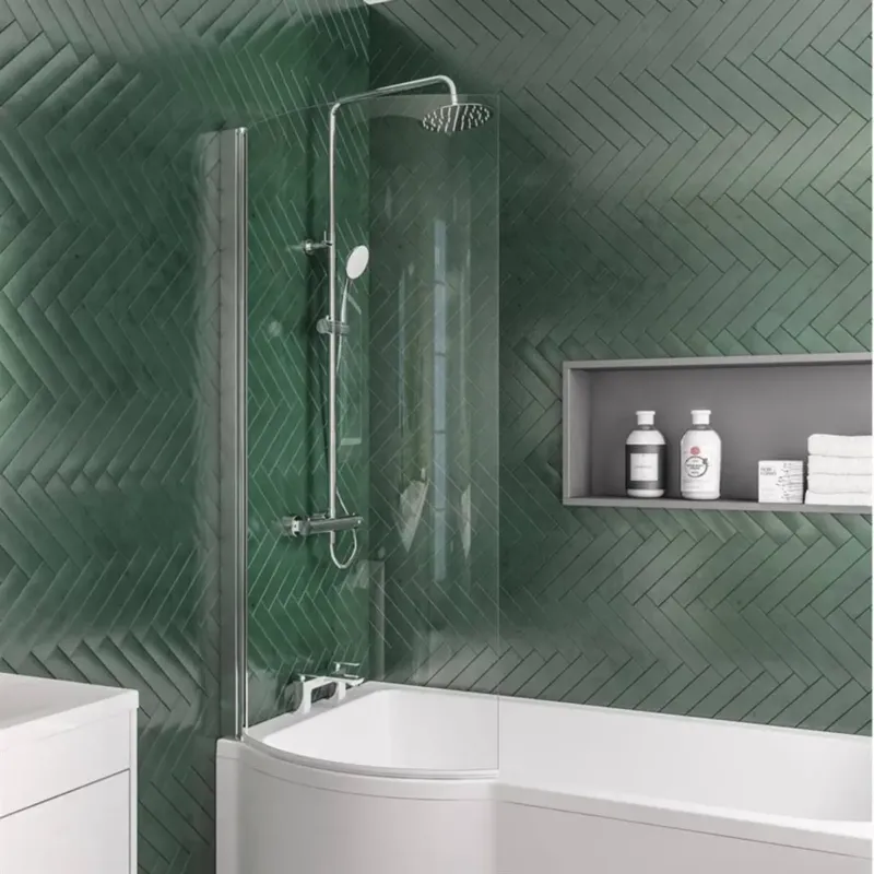 Nieuw Eastbrook P-Shape badwand links 75x140cm chroom