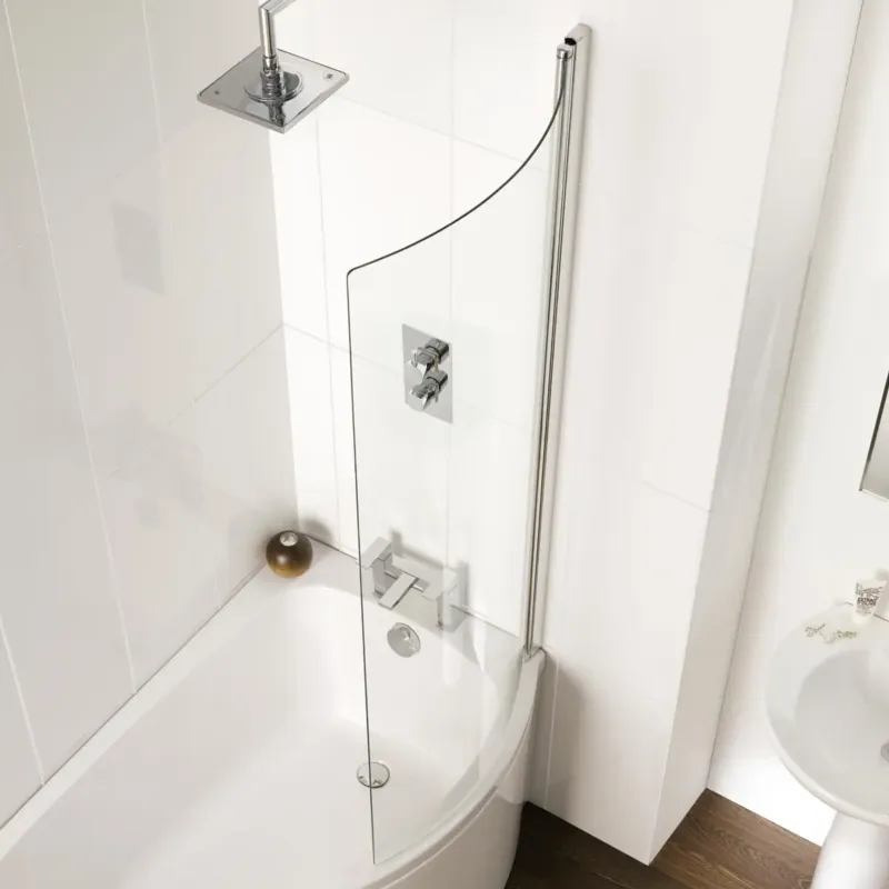 Koop Vandaag Eastbrook C-Shape badwand 75x150cm met 6mm veiligheidsglas chroom