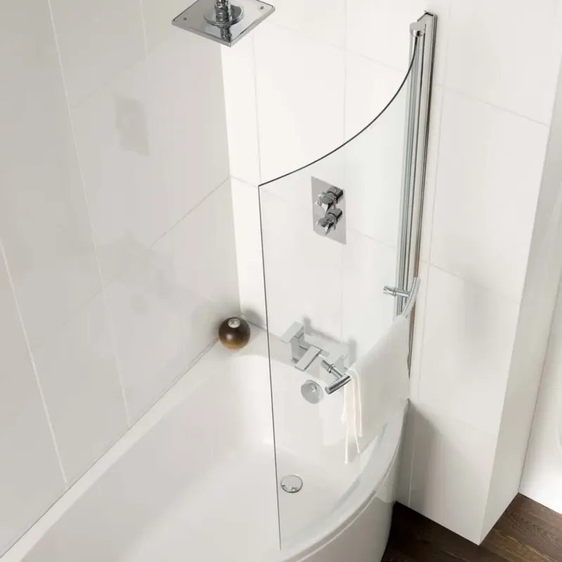 Exclusieve Aanbieding Eastbrook C-Shape badwand 75x140cm met handdoekhouder chroom