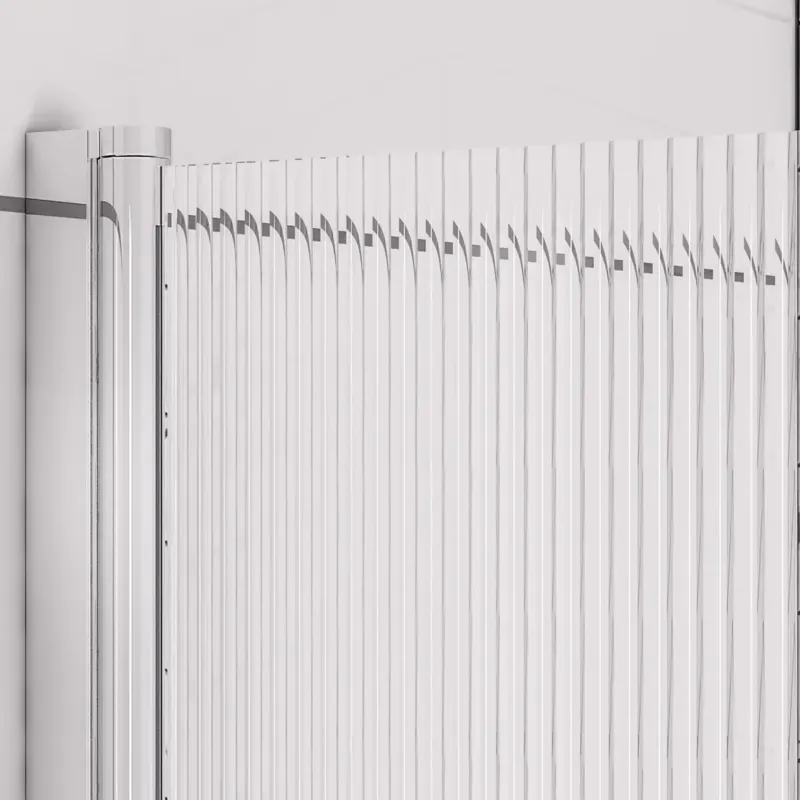 Eastbrook Fluted badwand met ribbelglas 80x140cm links chroom Veilige Betaling