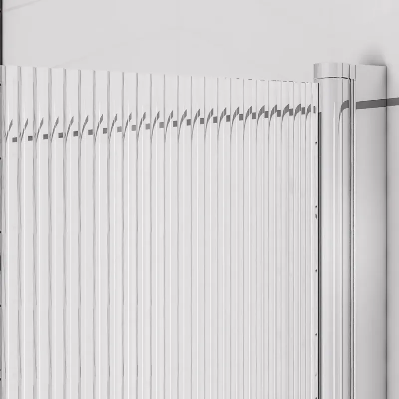 Eastbrook Fluted badwand met ribbelglas 80x140cm rechts chroom Hete Deal