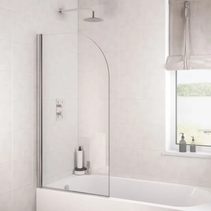 Bestseller Eastbrook Designer badwand met ronde hoek 80x140cm chroom