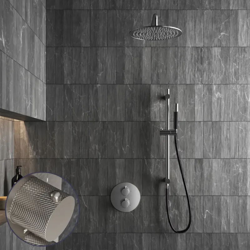 Gecertificeerd Saniclear Exclusive Curved Pro inbouw regendouche rond met 30cm hoofddouche, muurarm en glijstang RVS