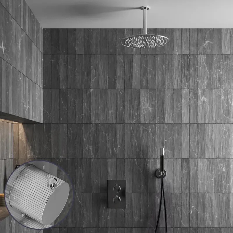 Voordeelprijs Saniclear Talpa Stripes Pro inbouw regendouche met 30cm hoofddouche en plafondarm chroom