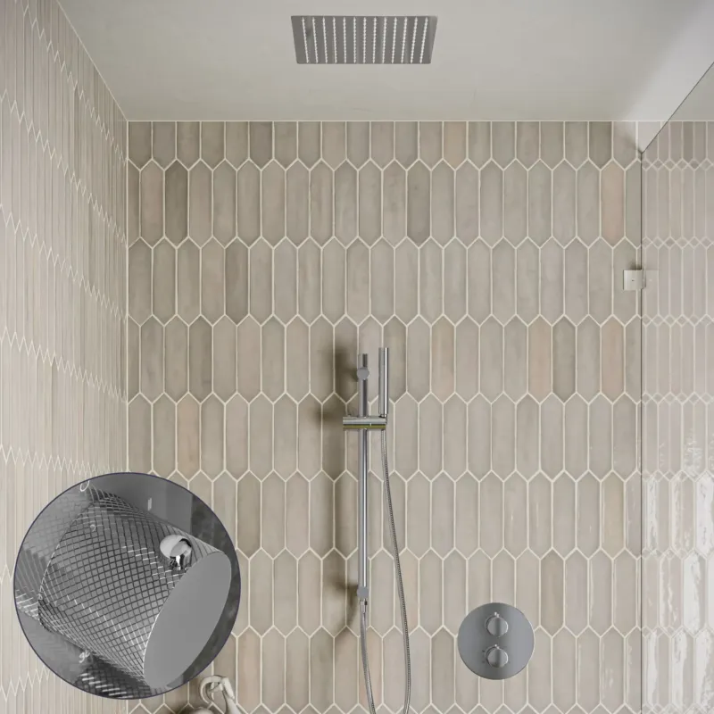 Saniclear Cube Curved inbouw regendouche rond met inbouw douchekop 30x30cm, glijstang en staafhanddouche chroom Bestseller