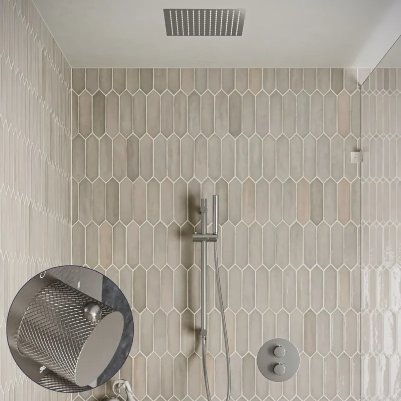 Alleen Vandaag Saniclear Cube Curved inbouw regendouche rond met inbouw douchekop 30x30cm, glijstang en staafhanddouche RVS