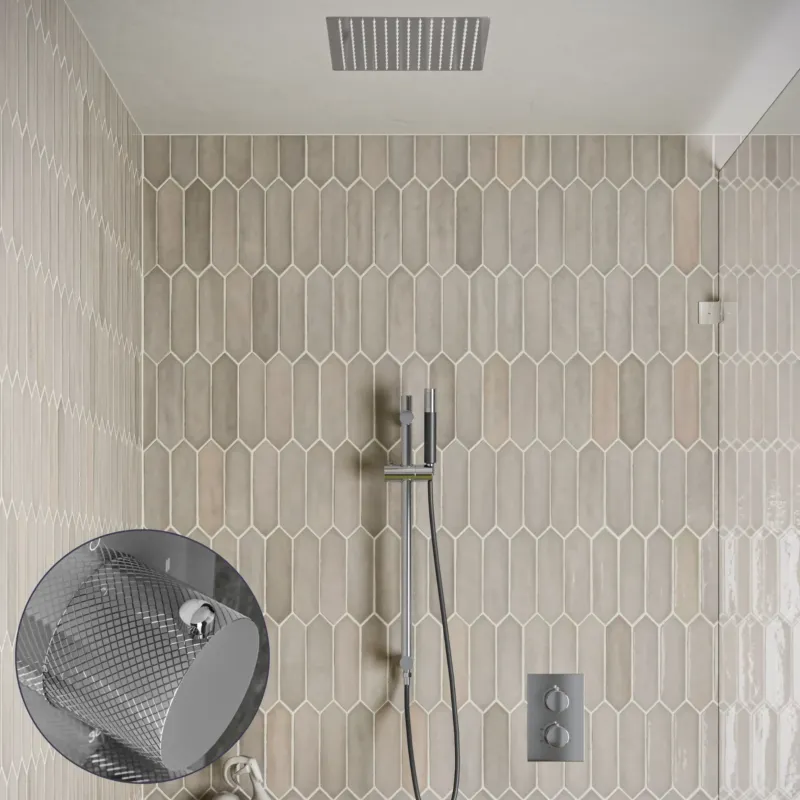 Bestseller Saniclear Cube Curved Pro inbouw regendouche met inbouw douchekop 30x30cm, glijstang en staafhanddouche chroom