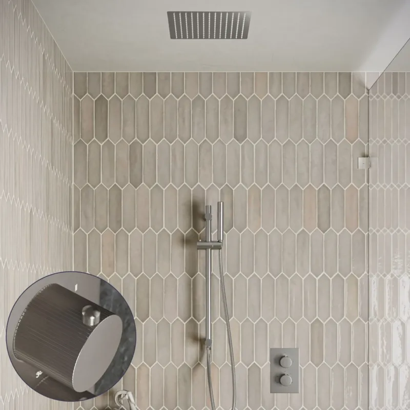Saniclear Cube Stripes inbouw regendouche met inbouw douchekop 30x30cm, glijstang en staafhanddouche RVS Hete Deal