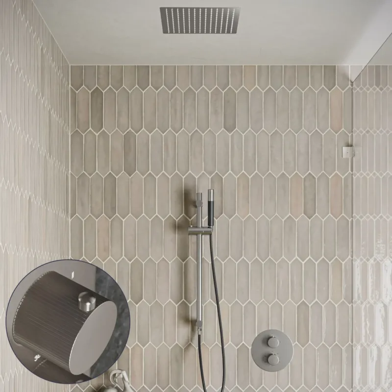 Saniclear Cube Stripes Pro inbouw regendouche rond met inbouw douchekop 30x30cm, glijstang en staafhanddouche RVS Koop Vandaag