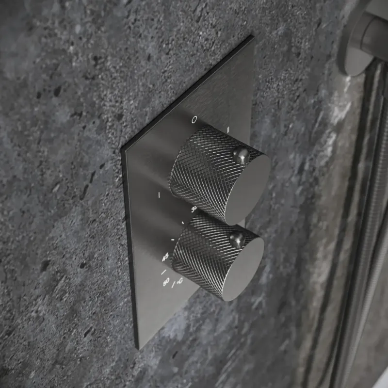 Saniclear Evolution Curved inbouw regendouche met 2 standen handdouche verouderd ijzer - gunmetal Laatste Versie