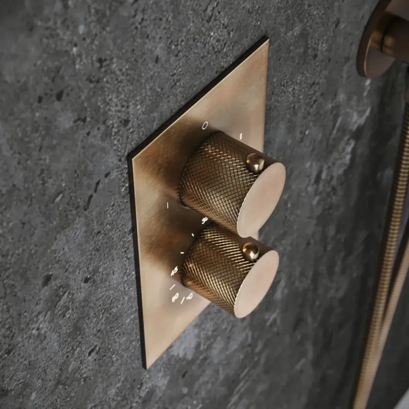 Saniclear Evolution Curved inbouw regendouche met 2 standen handdouche verouderd messing Voordeelprijs