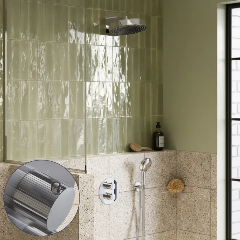 Weekendaanbieding Saniclear Evolution Stripes inbouw regendouche rond met 2 standen handdouche chroom