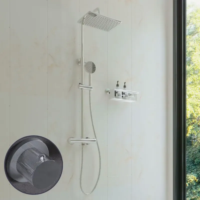 Saniclear Vision Curved opbouw regendouche met 20x30cm hoofddouche chroom Goedkoop