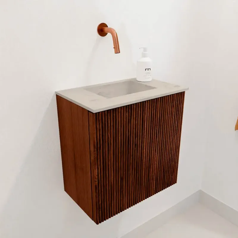 Alleen Vandaag Mondiaz Joya DLux 40cm toiletmeubel ruby met wastafel faye midden zonder kraangat opalo