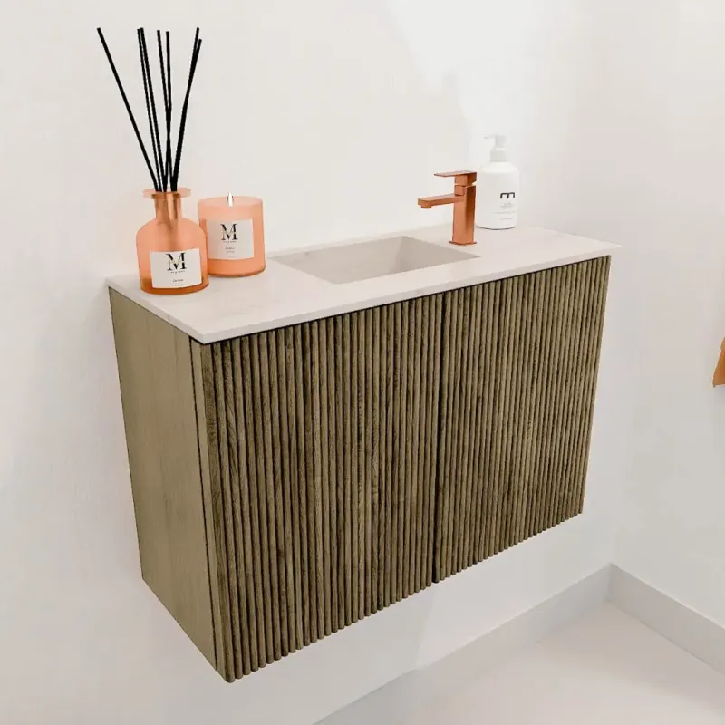 Must-Have Mondiaz Joya DLux 60cm toiletmeubel dusk met wastafel faye midden 1 kraangat meli