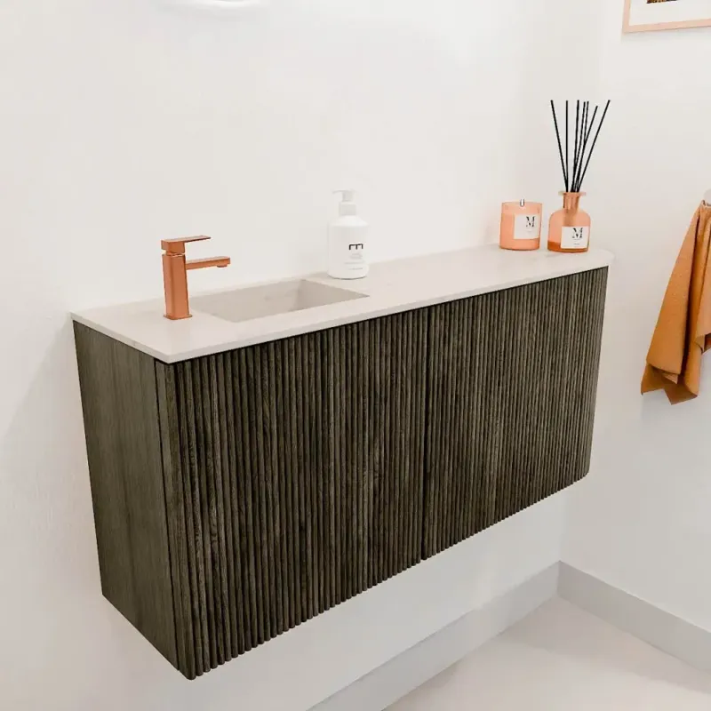 Uitverkoop Mondiaz Joya DLux 90cm toiletmeubel ronding rechts shadow met wastafel faye links 1 kraangat meli