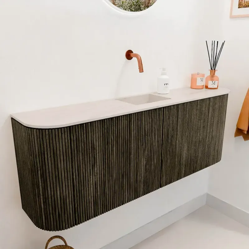 Alleen Vandaag Mondiaz Joya DLux 115cm toiletmeubel ronding links/rechts shadow met wastafel faye midden zonder kraangat meli