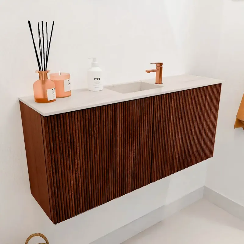 Must-Have Mondiaz Joya DLux 90cm toiletmeubel ruby met wastafel faye midden 1 kraangat meli