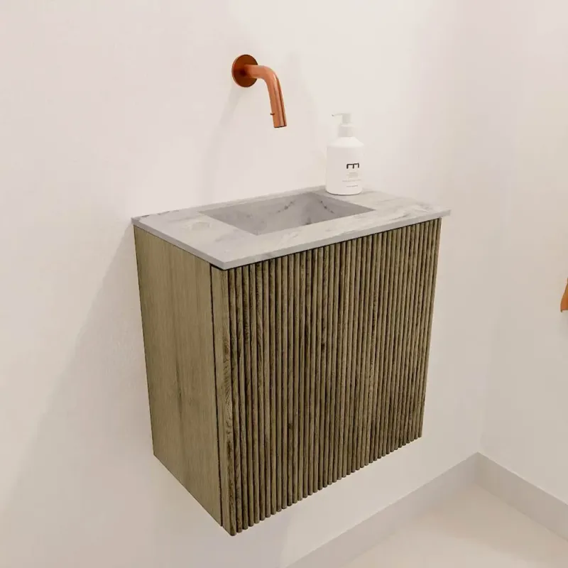 Nieuw Mondiaz Joya DLux 40cm toiletmeubel dusk met wastafel faye midden zonder kraangat glace