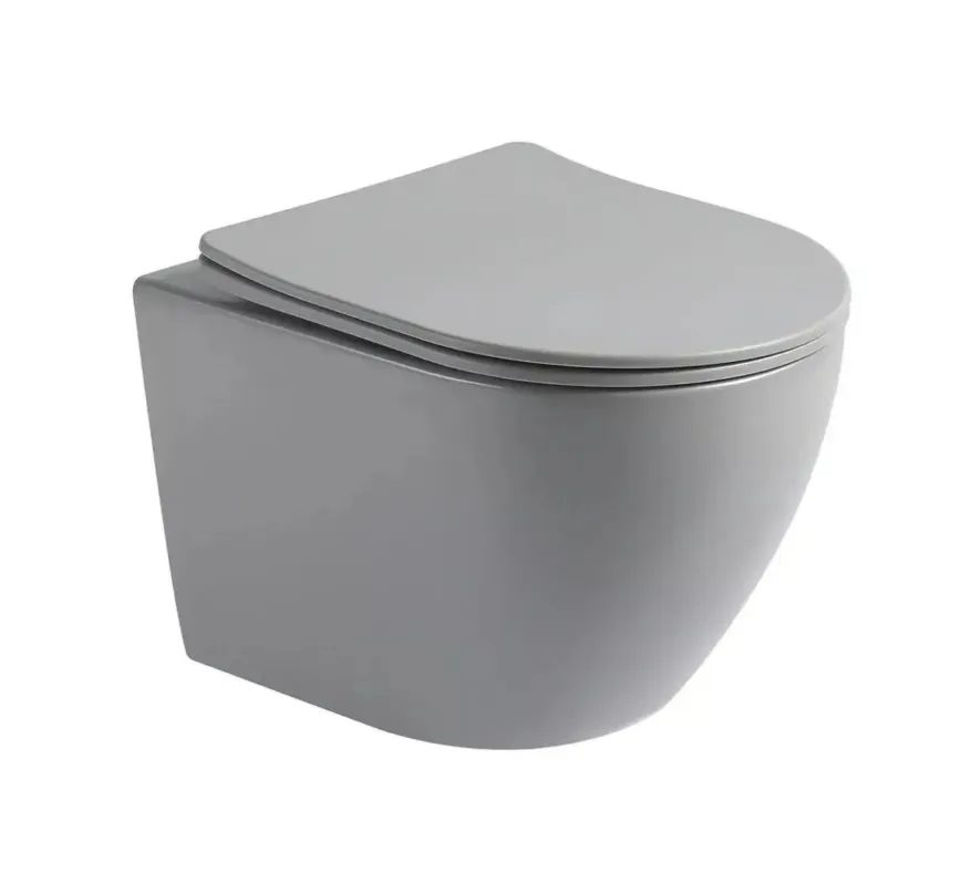 Lambini Design Kala hangend randloos toilet met softclose zitting grijs mat Populair