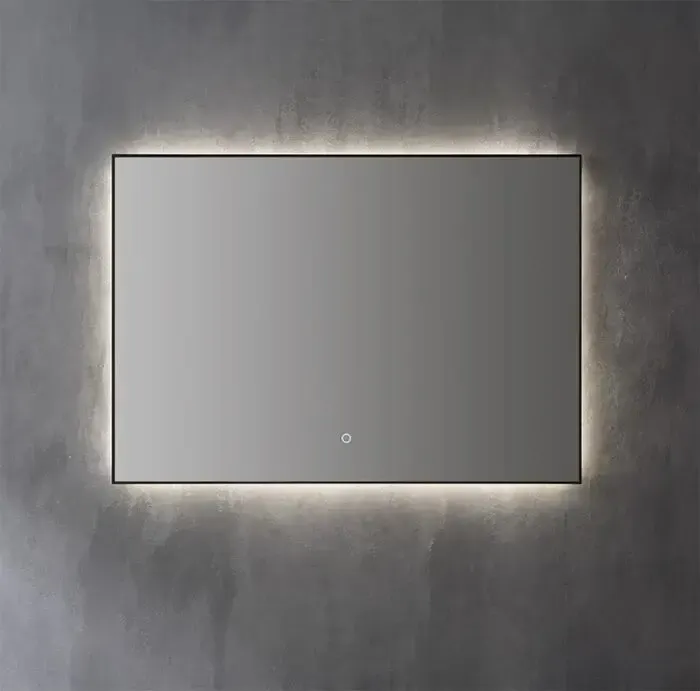 Lambini Designs Canto spiegel 60cm met indirecte dimbare verlichting en mat zwarte lijst Weekendaanbieding