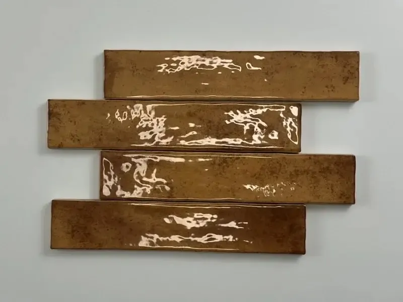 Tegelsample Jabo Kalon wandtegel terracotta 5x25cm glans Dagaanbieding