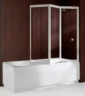 Novellini Aurora 9 badklapwand 3-delig 138x138cm wit/helder Nieuw