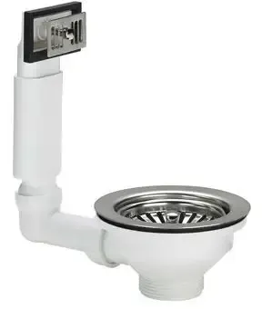 Hoge Kwaliteit Viega gootsteen afvoer-/overloopgarnituur m. uitneembare korf 6/4"x114.5mm m. afvoergat Ø90mm m. verstelb. overloopbuis wit