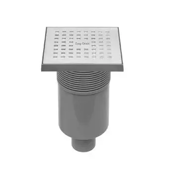 Gecertificeerd Easy Drain Aqua Quattro vloerput m. ABS afwerkdeel RVS rooster en onderuitlaat 15x15cm inbouwdiepte 101-139mm m. waterslot 50mm
