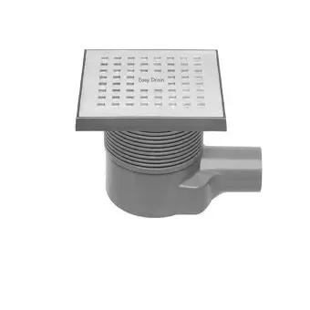 Easy Drain Aqua Quattro vloerput m. ABS afwerkdeel RVS rooster en zijuitlaat 15x15cm inbouwdiepte 65-101mm m. waterslot 50 tot 25mm Nu Kopen