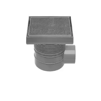 Lage Kosten Easy Drain Aqua Quattro Tegel vloerput m. ABS afwerkdeel/RVS betegelbaar rooster en zijuitlaat 15x15cm inbouwdiepte 86-119mm m. waterslot 50 tot 25mm