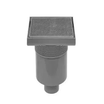 Easy Drain Aqua Quattro Tegel vloerput m. ABS afwerkdeel/RVS betegelbaar rooster en onderuitl. 15x15cm inbouwdiepte 117-155mm m. waterslot 50mm Shop Nu