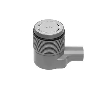 Easy Drain Aqua Round vloerput m. ABS afwerkdeel m. RVS rooster en zijuitlaat Ø10cm inbouwdiepte 65-101mm m. waterslot 50 tot 25mm Beste Prijs