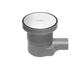 Dagaanbieding Easy Drain Aqua Round vloerput m. ABS afwerkdeel m. RVS rooster en zijuitlaat Ø15cm inbouwdiepte 72-108mm m. waterslot 50 tot 25mm