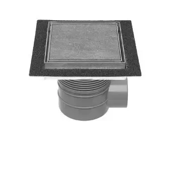 Gratis Retour Easy Drain Aqua Plus Quattro Tegel vloerput m. RVS afwerkdeel/RVS betegelbaar rooster en zijuitlaat 15x15cm inbouwd.80-113mm m. variabel watersl. 50/25mm