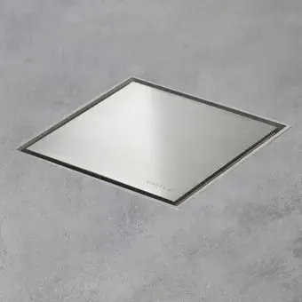 Shop Nu Easy Drain AquaJewels Quattro zero geborsteld 10x10cm m. zijuitloop 50mm m. waterslot 30/35/50mm RVS