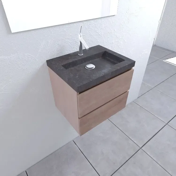 Mueller Cali eiken houten badmeubel 60cm met 1 kraangat Goedkoop