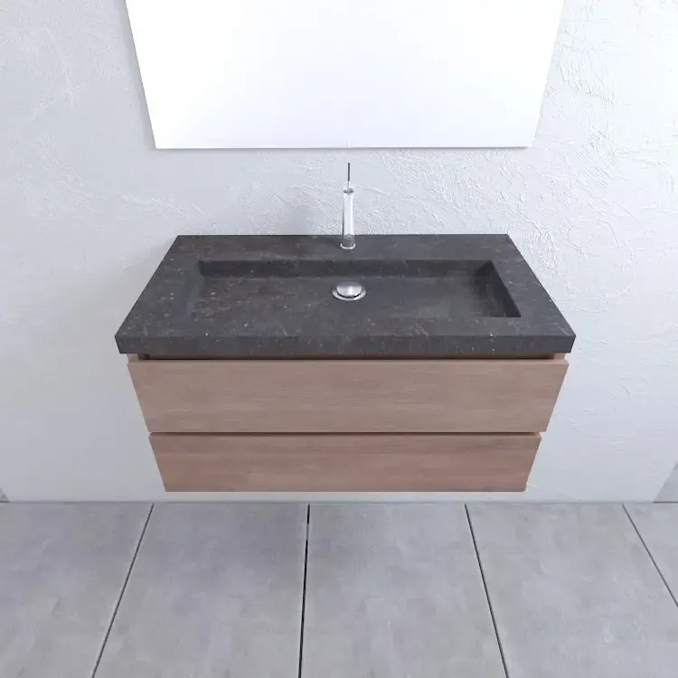 Populair Mueller Cali eiken houten badkamermeubel 100cm met 1 kraangat