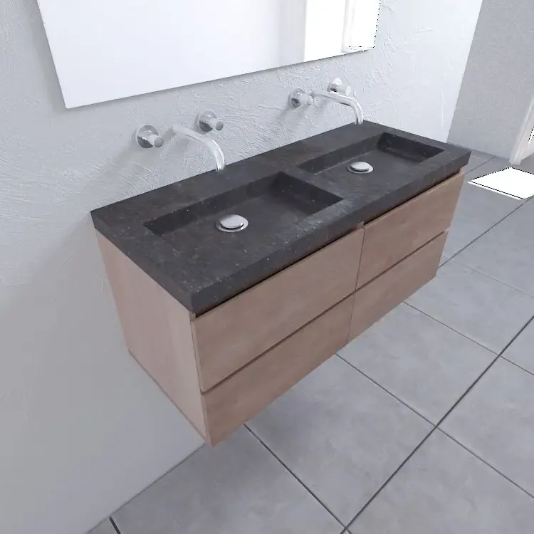 Mueller Cali eiken badkamermeubel 120cm met 0 kraangaten Laatste Versie