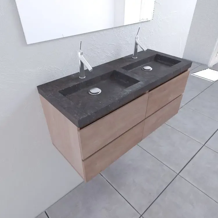 Premium Mueller Cali eiken badkamermeubel 120cm met 2 kraangaten