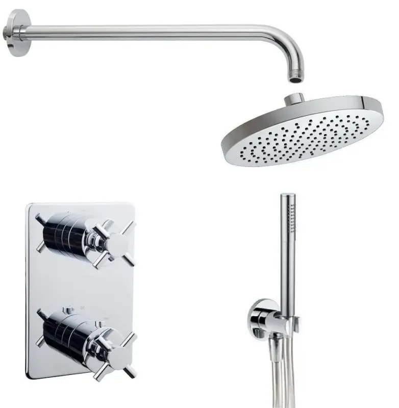 Mueller Cross inbouw regendouche met wand arm en hoofddouche 30cm chroom Meest Verkocht