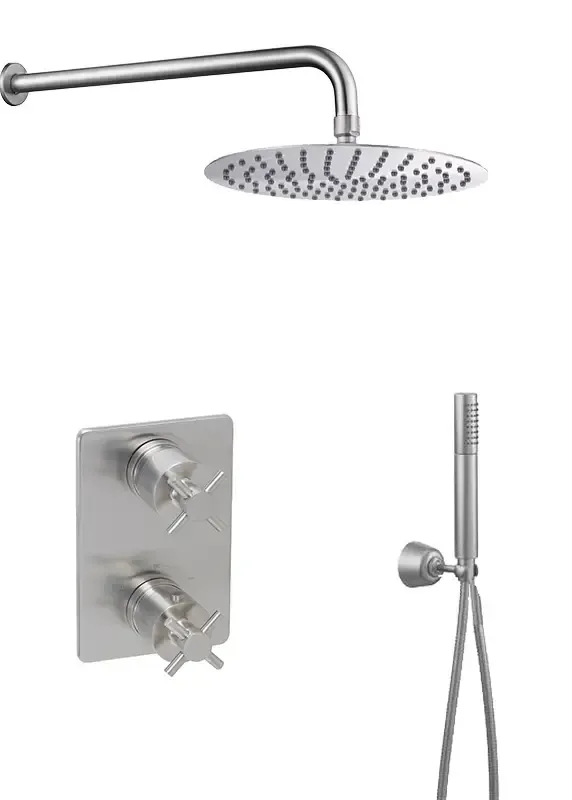 Mueller Cross inbouw regendouche met wand arm en hoofddouche 30cm RVS look Merkproduct
