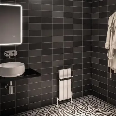 Hoge Kwaliteit Eastbrook Rosano verticale aluminium radiator 28x60cm mat wit 316 Watt